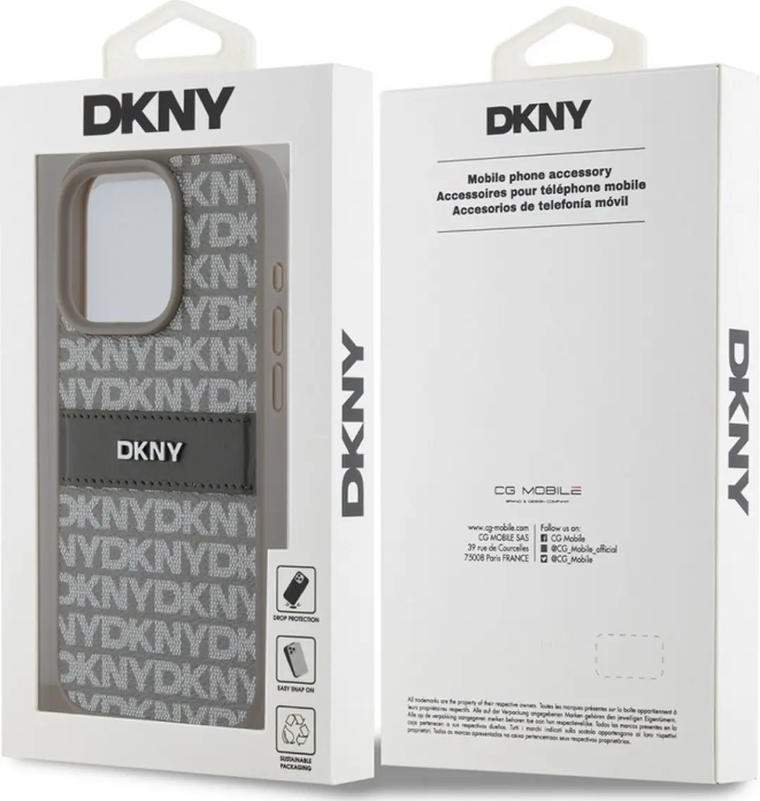 DKNY Textured Tonal Stripe Back Case Beige - DKHCP15XPRTHSLE - afbeelding 6 van 6