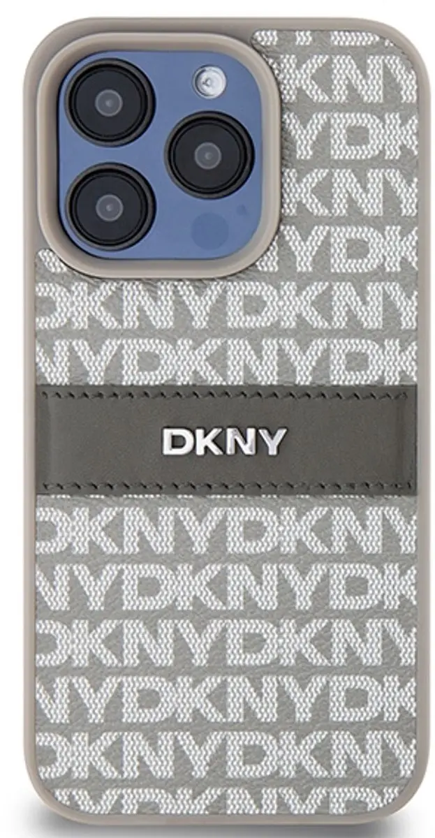 DKNY Textured Tonal Stripe Back Case Beige - DKHCP15XPRTHSLE