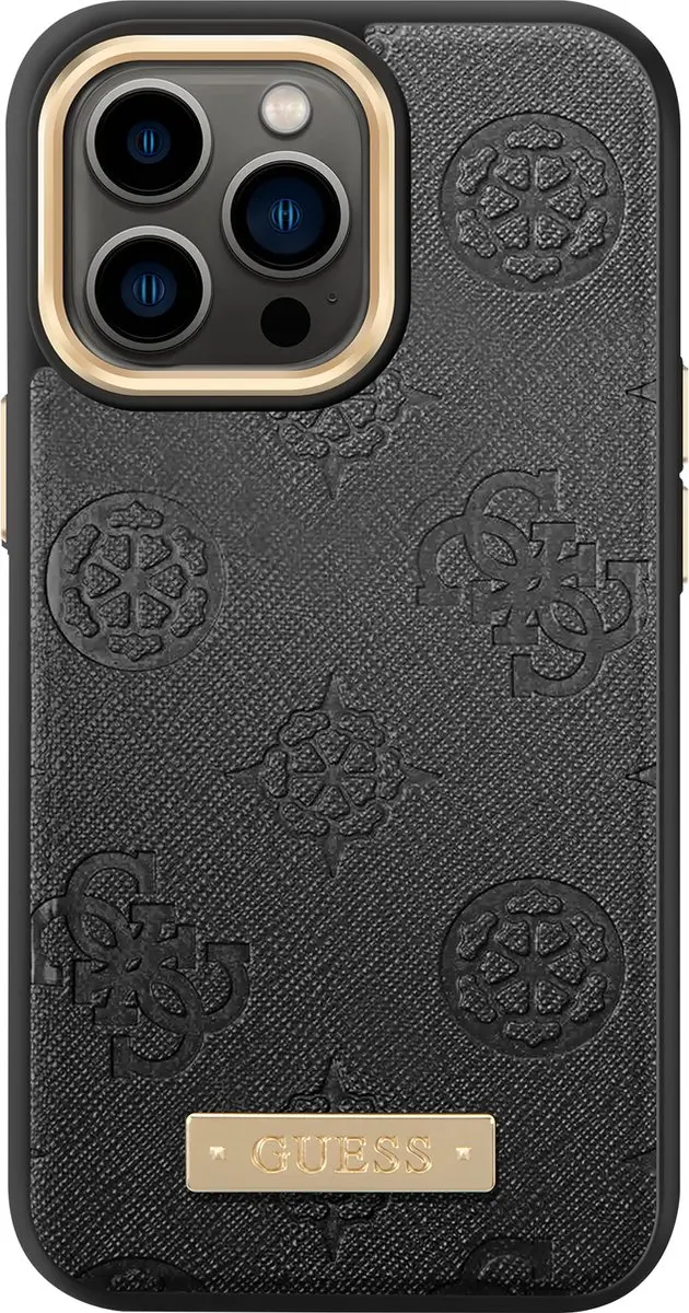 GUESS Hoesje iPhone 13 Pro - PU Leer MagSafe - Zwart