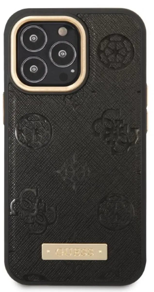 GUESS Hoesje iPhone 13 Pro - PU Leer MagSafe - Zwart