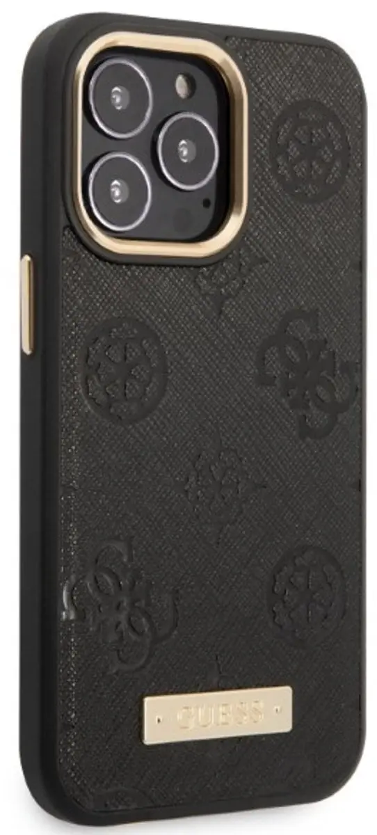 GUESS Hoesje iPhone 13 Pro - PU Leer MagSafe - Zwart