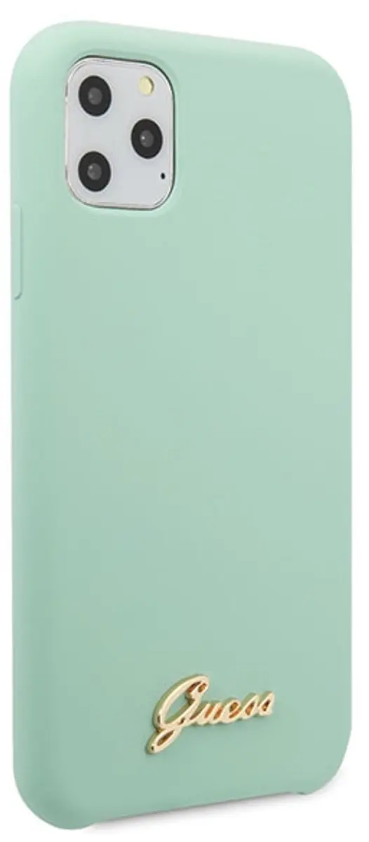 GUESS Siliconen Hoesje iPhone 11 Pro Max - Mintgroen - MPN 4437
