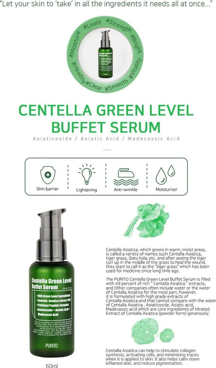 Purito Centella Green Level Buffet Serum 60ml