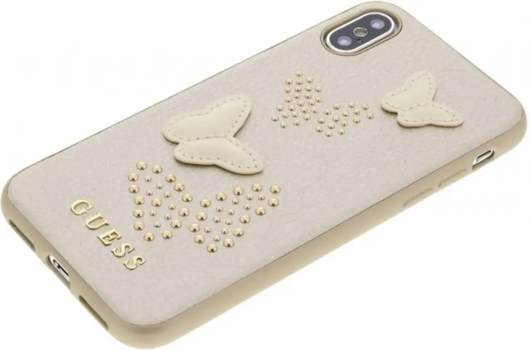 GUESS Studs & Sparkle Design Hardcase iPhone X/XS - Goud