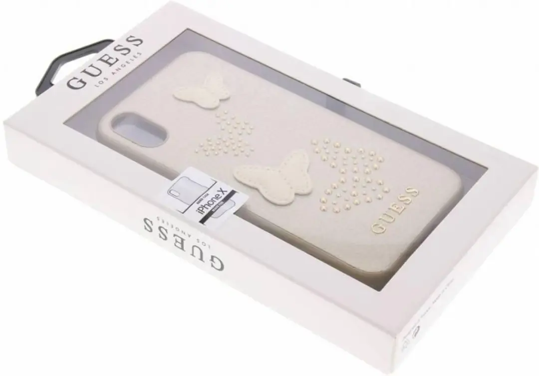 GUESS Studs & Sparkle Design Hardcase iPhone X/XS - Goud - afbeelding 6 van 6