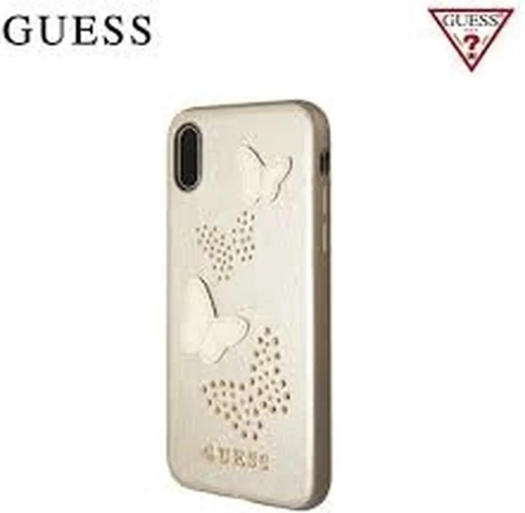 GUESS Studs & Sparkle Design Hardcase iPhone X/XS - Goud