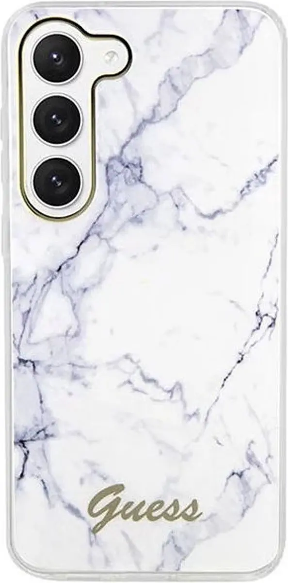 GUESS Samsung Galaxy S23 Hoesje Marmer Wit - MPN 3666339117405