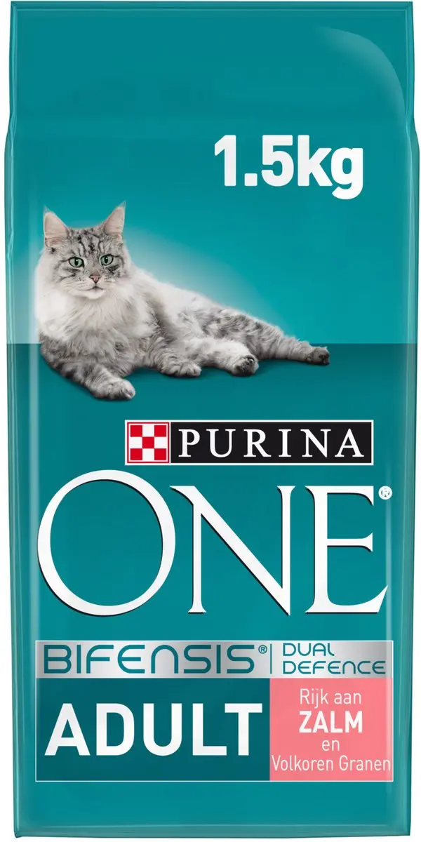 Purina ONE Adult Zalm & Volkoren Granen Brokjes 1,5kg