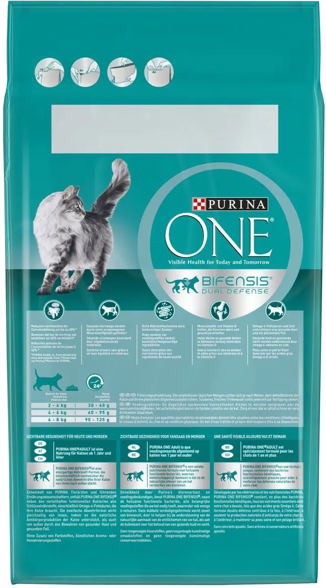 Purina ONE Adult Zalm & Volkoren Granen Brokjes 1,5kg