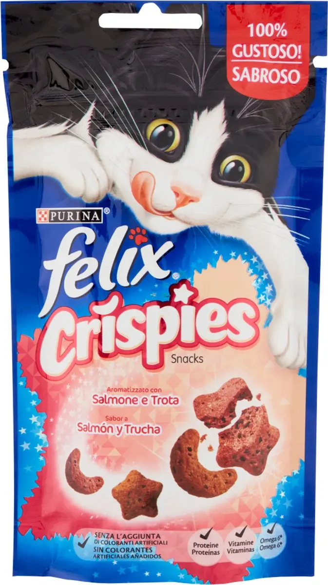 Purina Felix Crispies Zalm & Forel 4x45g