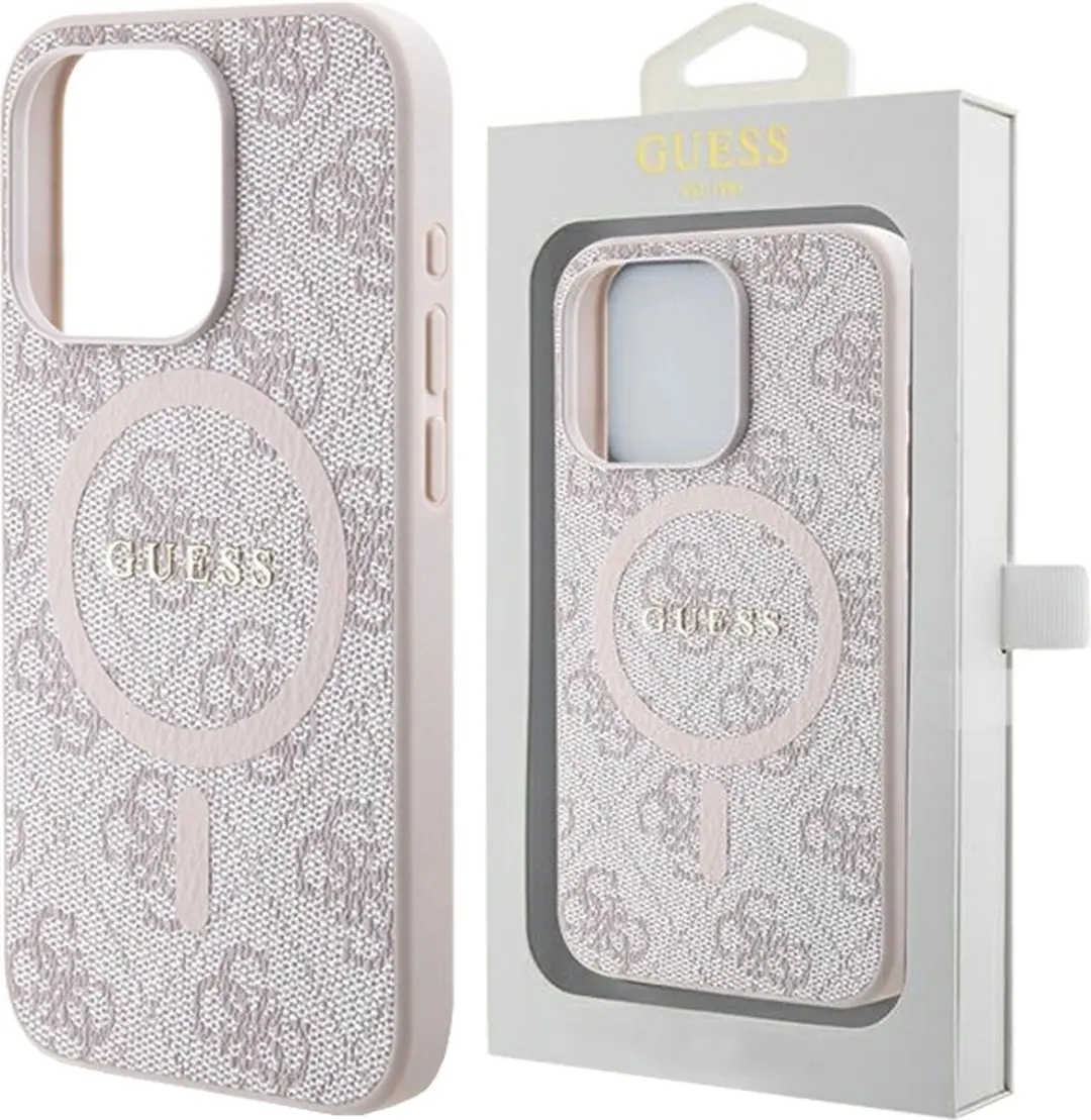 Guess 4G Back Case MagSafe iPhone 15 Pro Max - Roze