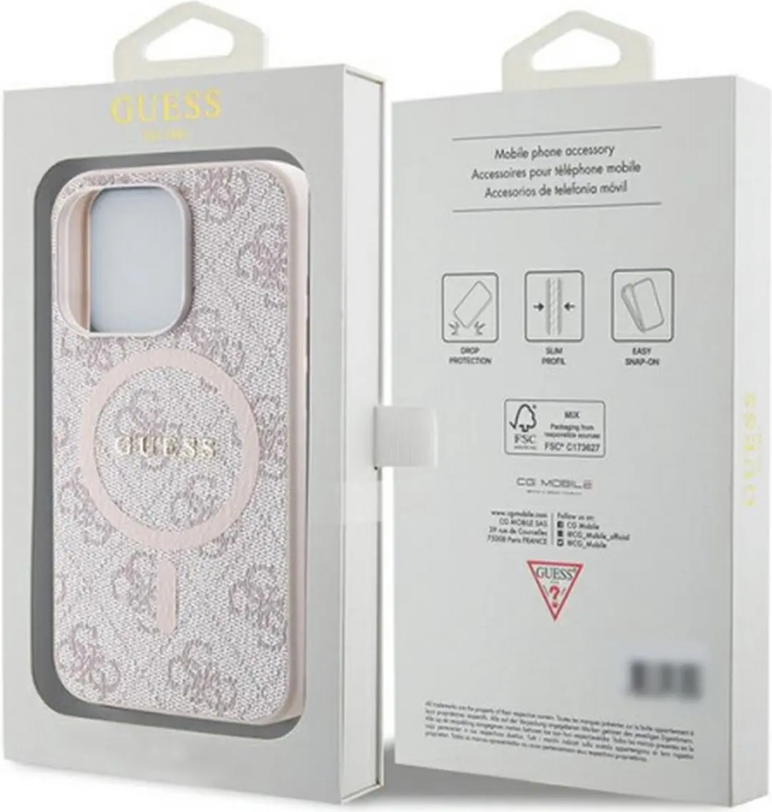 Guess 4G Back Case MagSafe iPhone 15 Pro Max - Roze