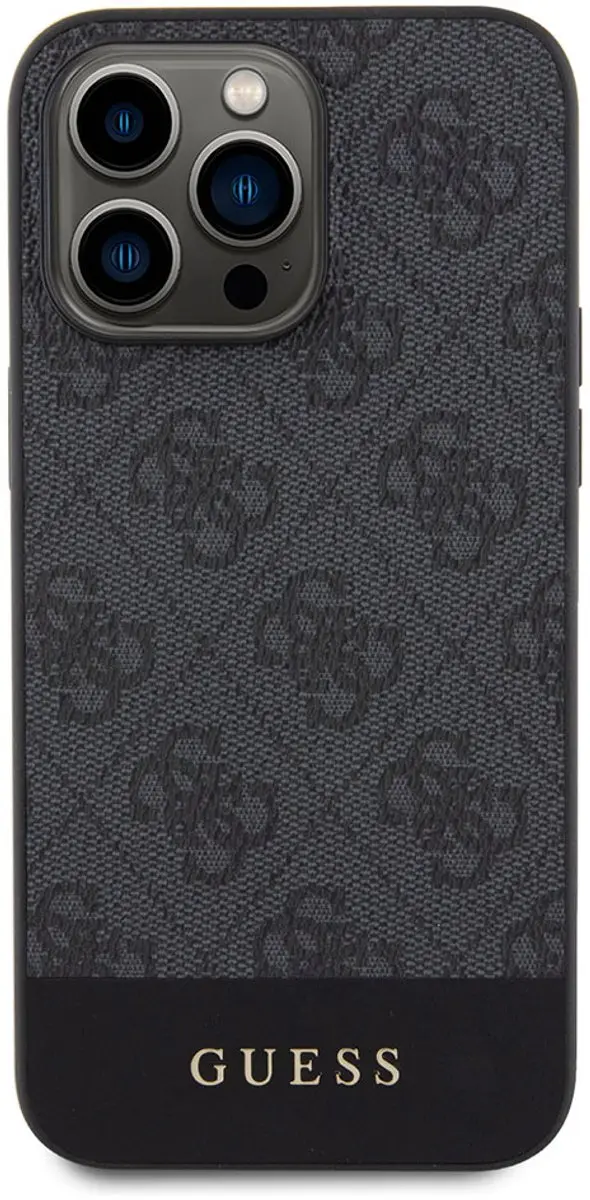 GUESS 4G Stripe Back Cover iPhone 15 Pro Max - Grijs