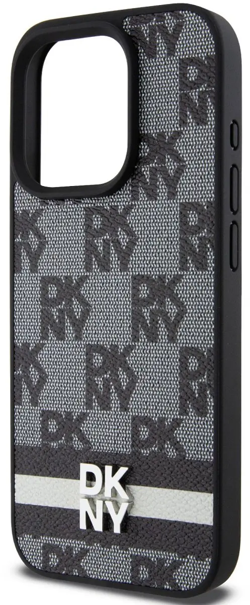 DKNY Checkered Stripe Hoesje - iPhone 13 Pro Max - Zwart