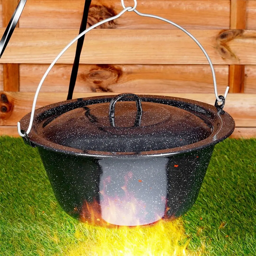 Orion Emaliestalen Deksel 40cm - Zwart