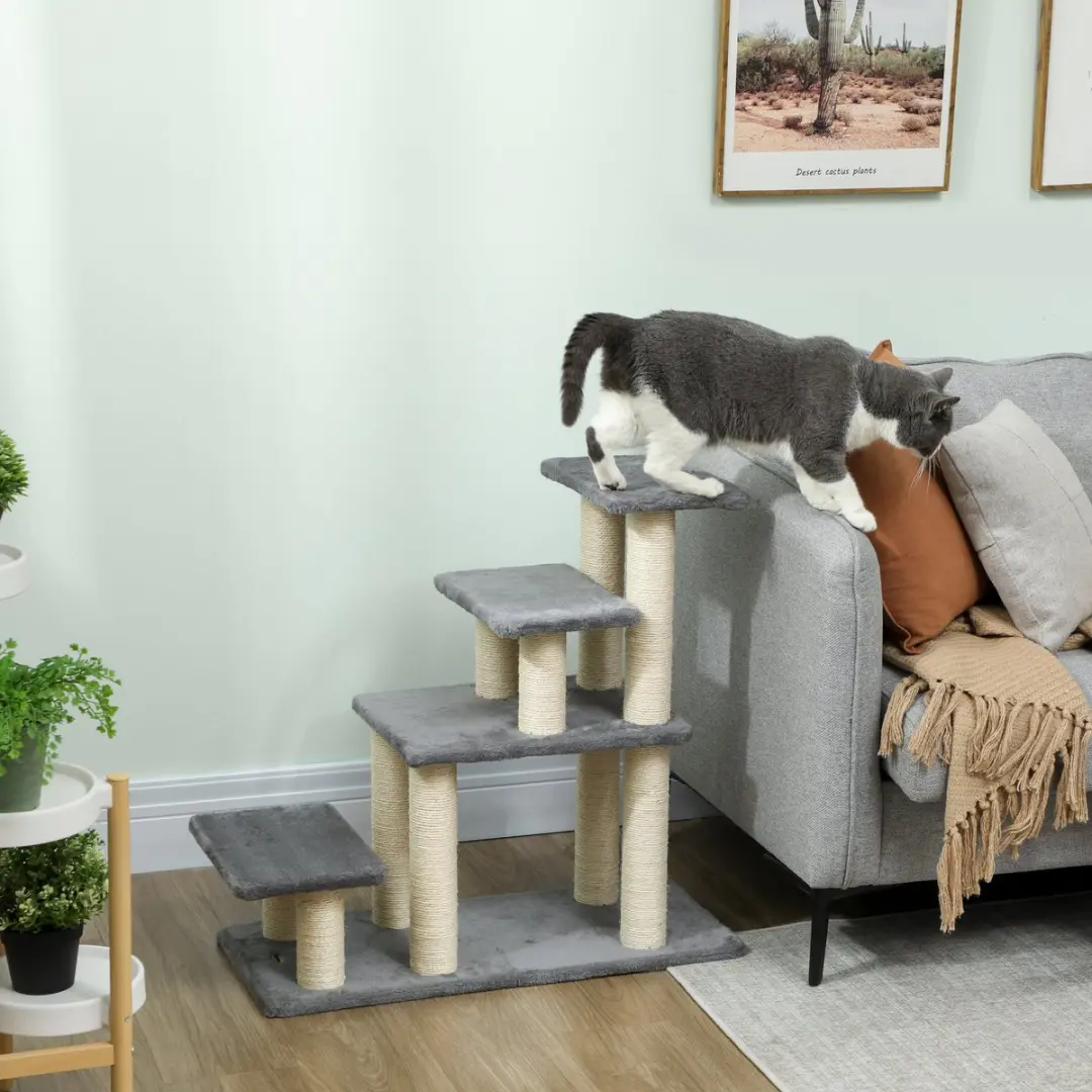 Pawhut Huisdierentrap - 70x32x68cm - Grijs