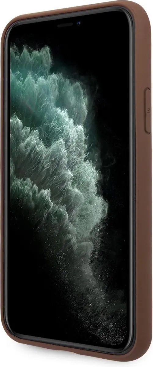 Guess GUHCN65G4GLBR Hoesje - iPhone 11 Pro Max - Bruin 4G Stripe
