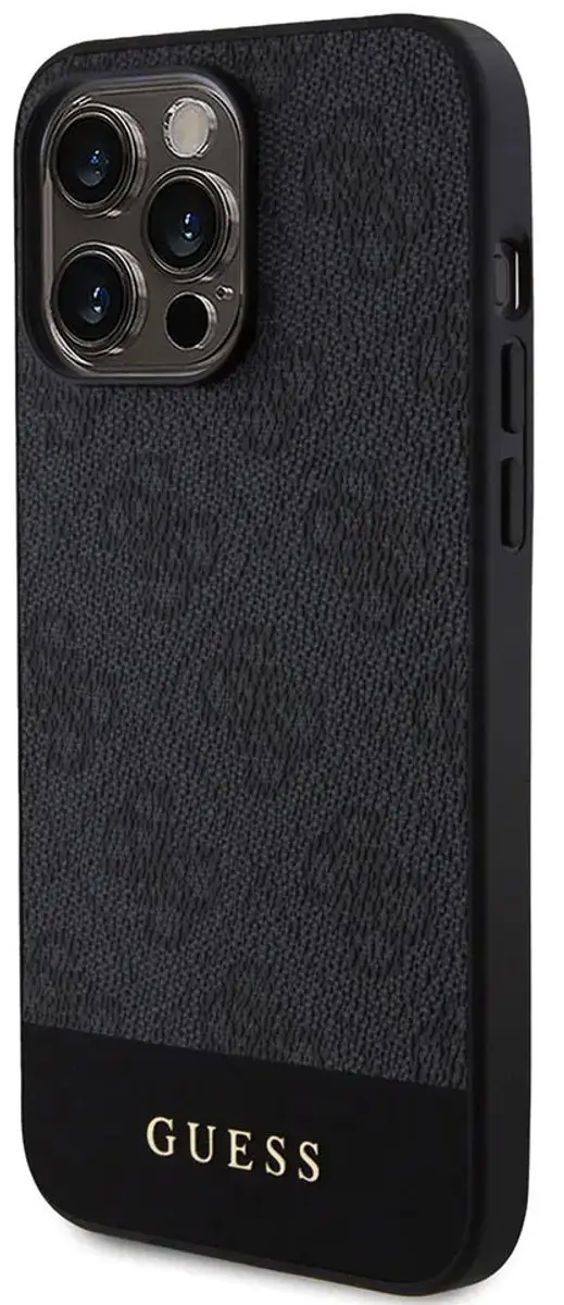 GUESS 4G Stripe Back Cover iPhone 15 Pro - Grijs