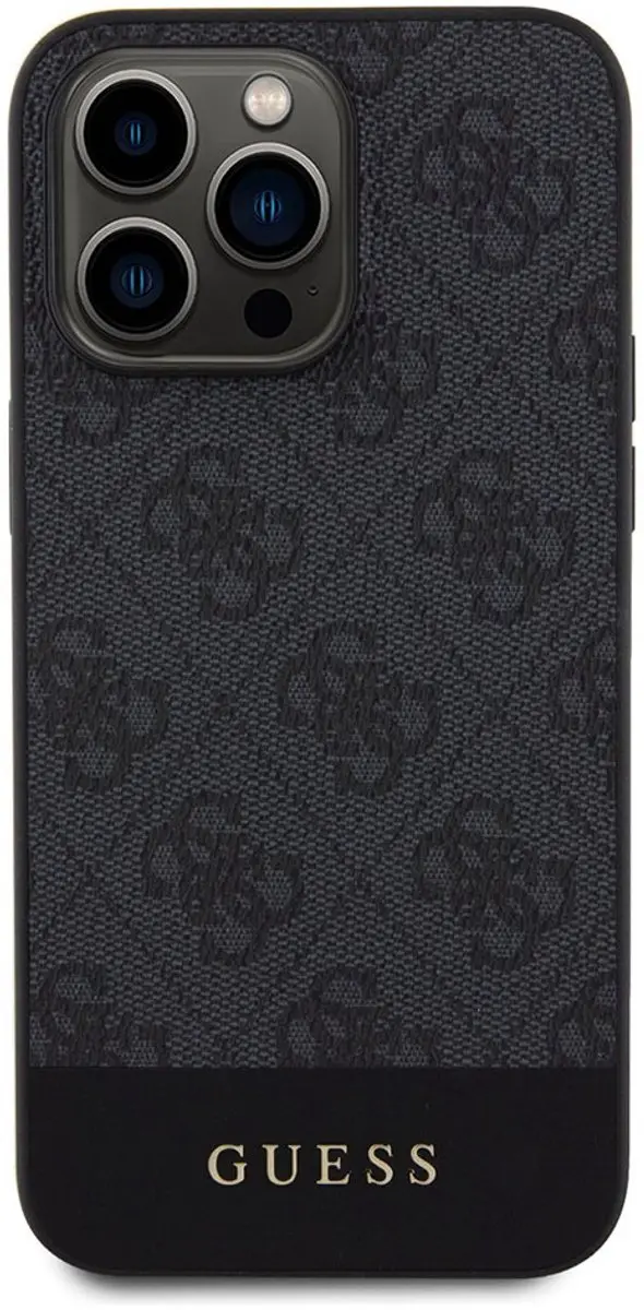 GUESS 4G Stripe Back Cover iPhone 15 Pro - Grijs