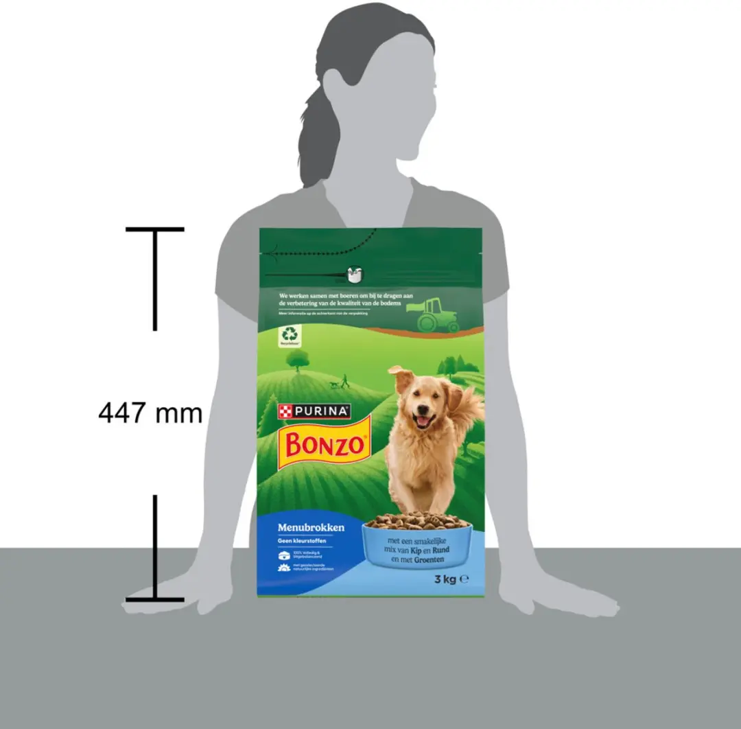 Bonzo Menubrokken Kip Rund Groente Hondenvoer 3kg