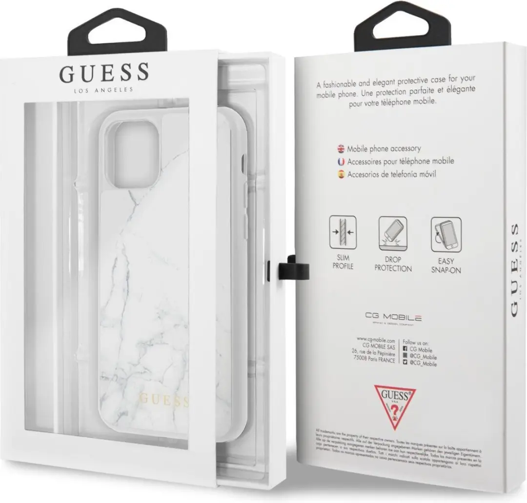 Guess Marble Collection Hoesje iPhone 11 Pro - Wit