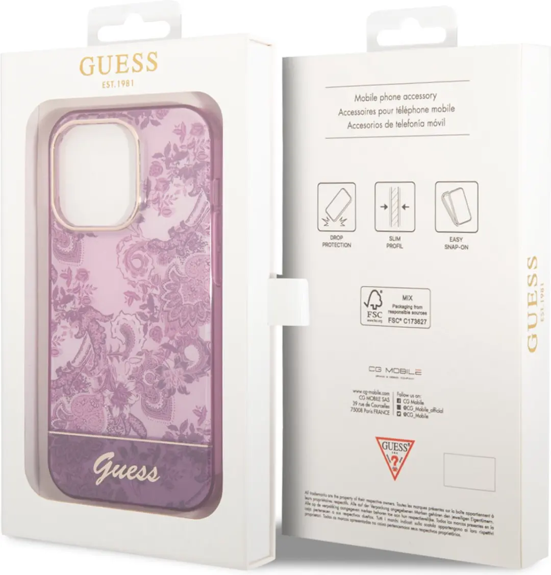 Guess iPhone 14 Pro Hoesje - Fuchsia TPU