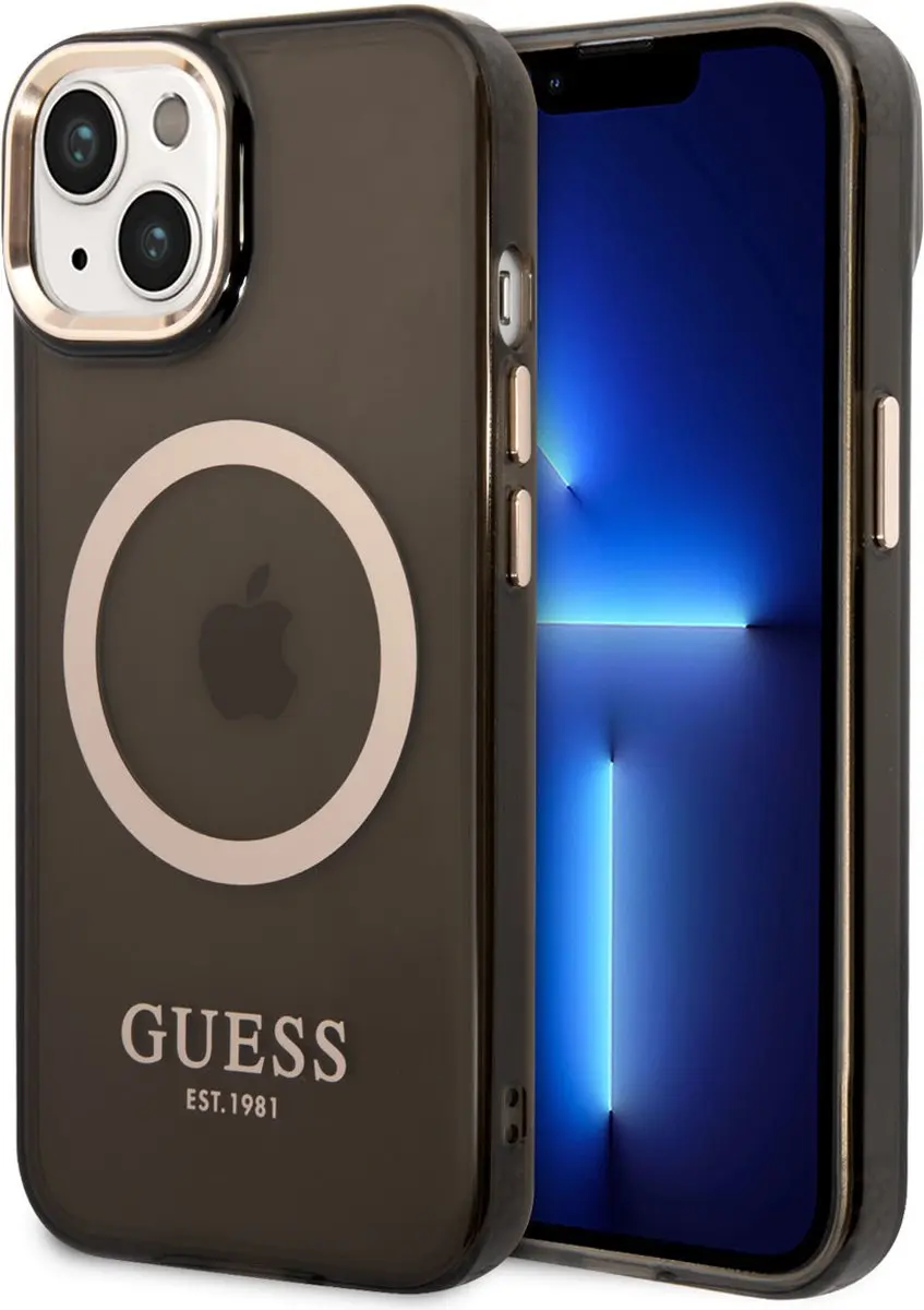 GUESS Telefoonhoesje iPhone 14 - Magsafe TPU - Zwart