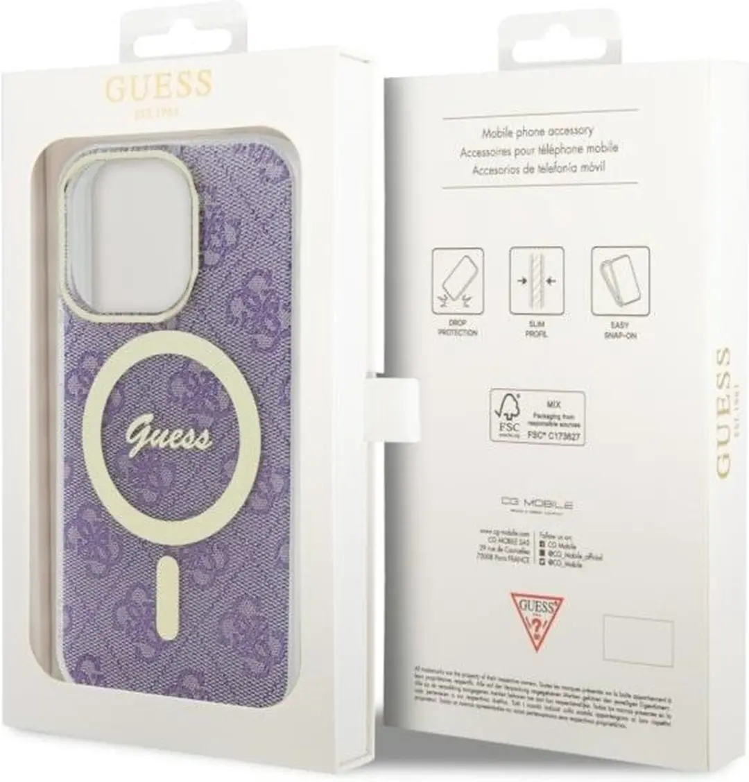 GUESS 4G Back Case MagSafe - iPhone 14 Pro - Paars