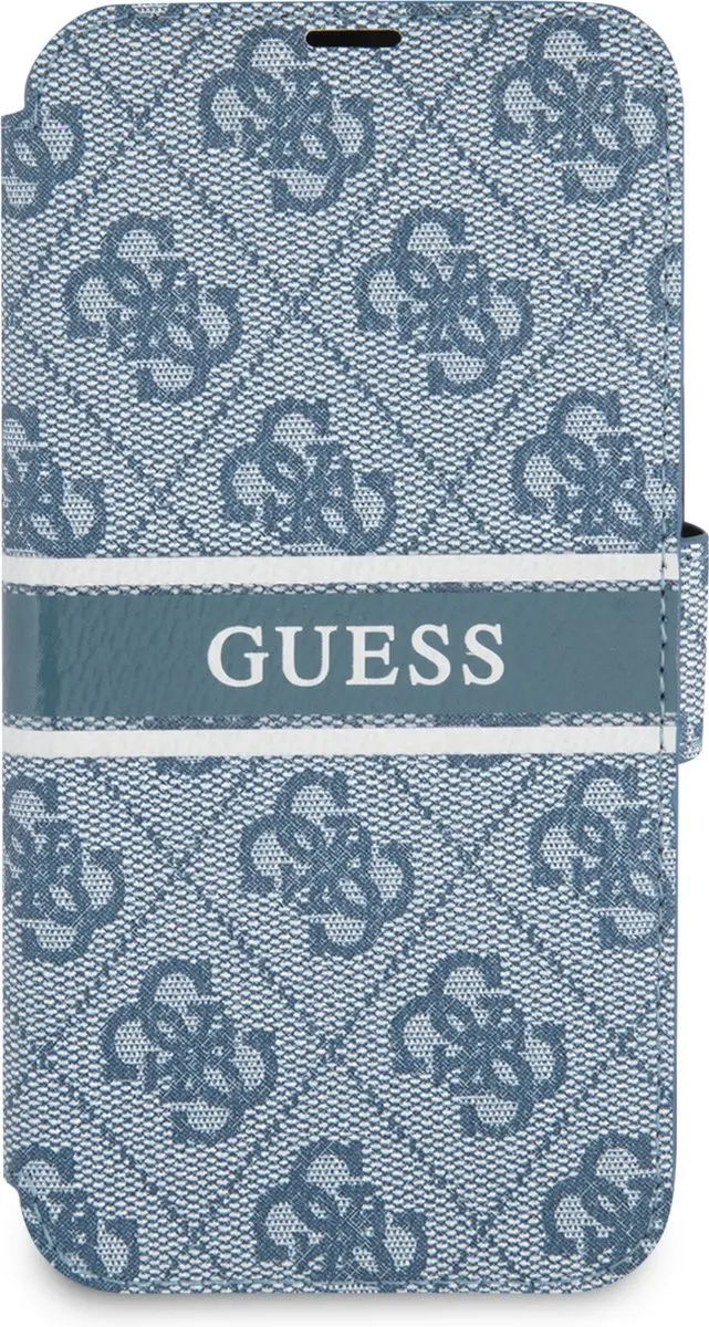 GUESS iPhone 13 Pro Max Hoesje - Effen Blauw - 3 Pasjes