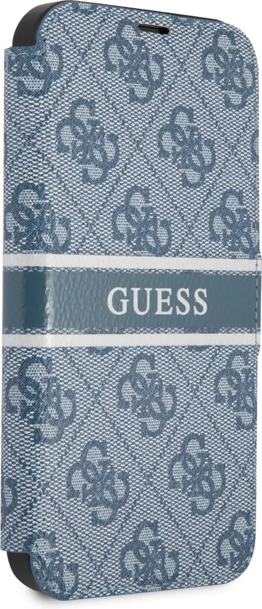 GUESS iPhone 13 Pro Max Hoesje - Effen Blauw - 3 Pasjes