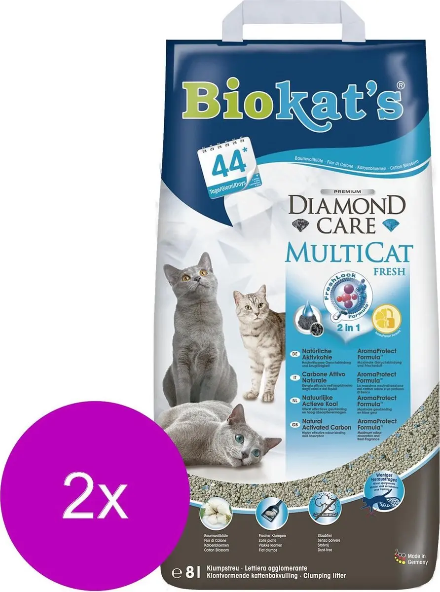 Biokat's Diamond Care Multicat Kattenbakvulling 16L