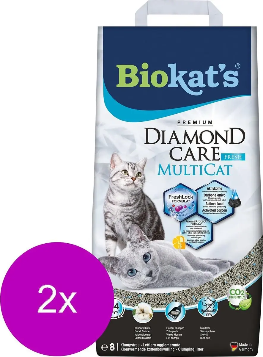 Biokat's Diamond Care Multicat Kattenbakvulling 16L