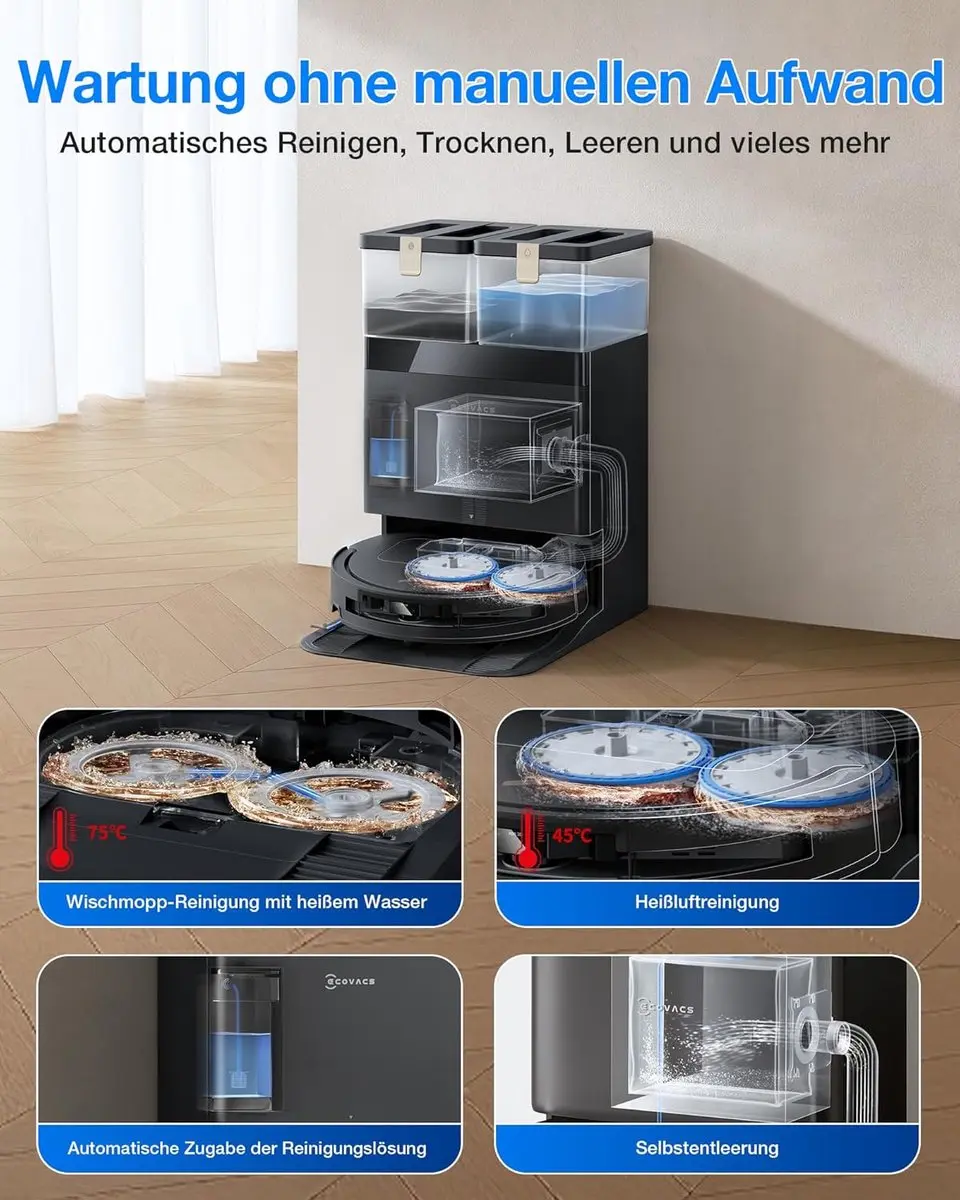 Ecovacs Deebot T50 Pro Omni Gen3 Robotstofzuiger - 25.000Pa - Zwart