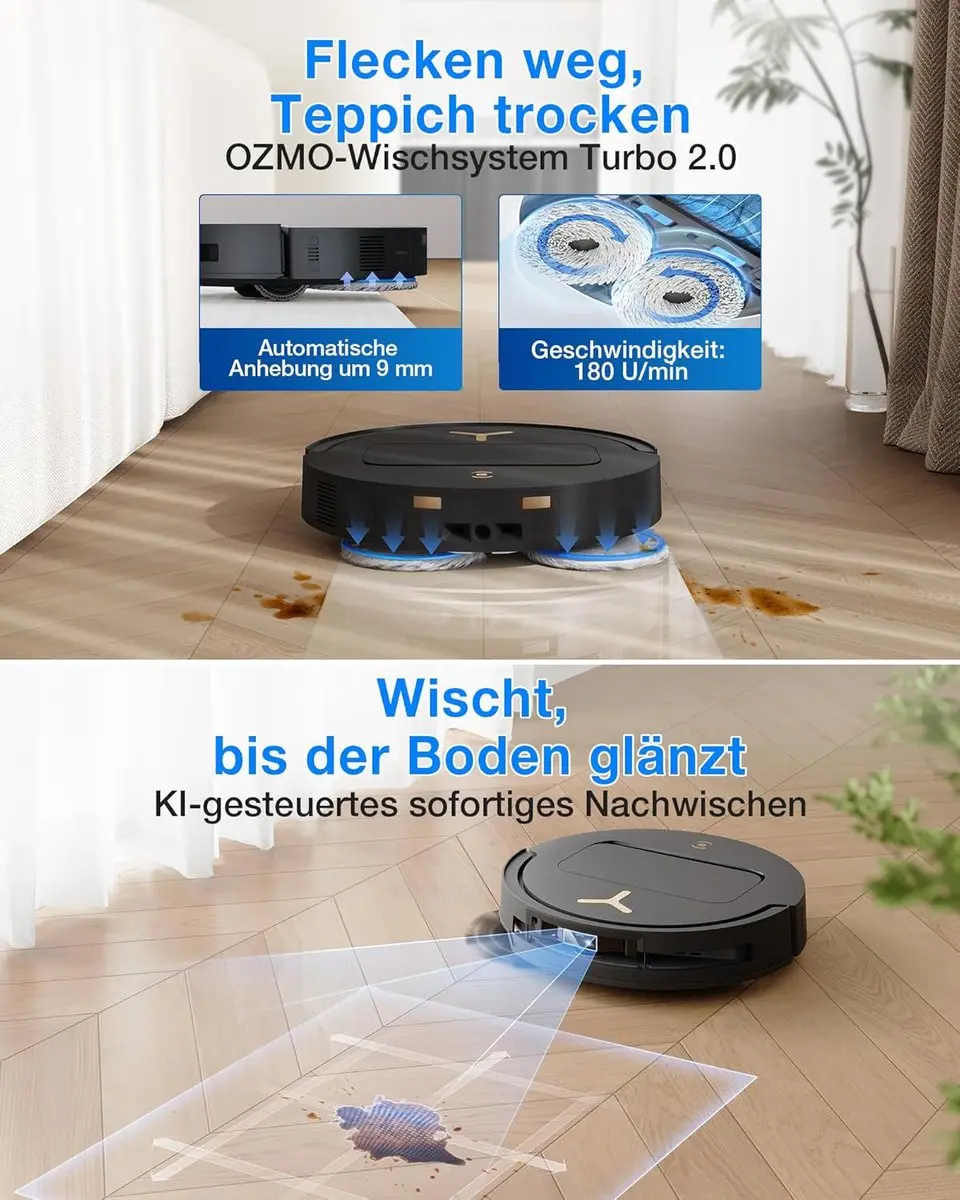 Ecovacs Deebot T50 Pro Omni Gen3 Robotstofzuiger - 25.000Pa - Zwart