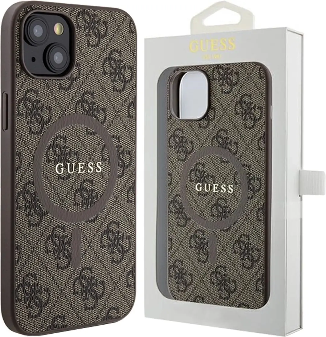 GUESS 4G Colored Ring Back Case Apple iPhone 15 - Bruin - afbeelding 6 van 6