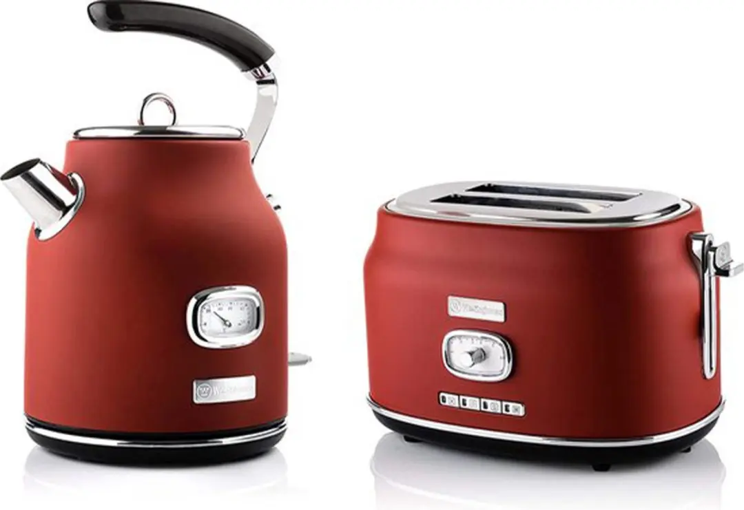 Westinghouse Retro Waterkoker 1,7L + Broodrooster 2 Sneden