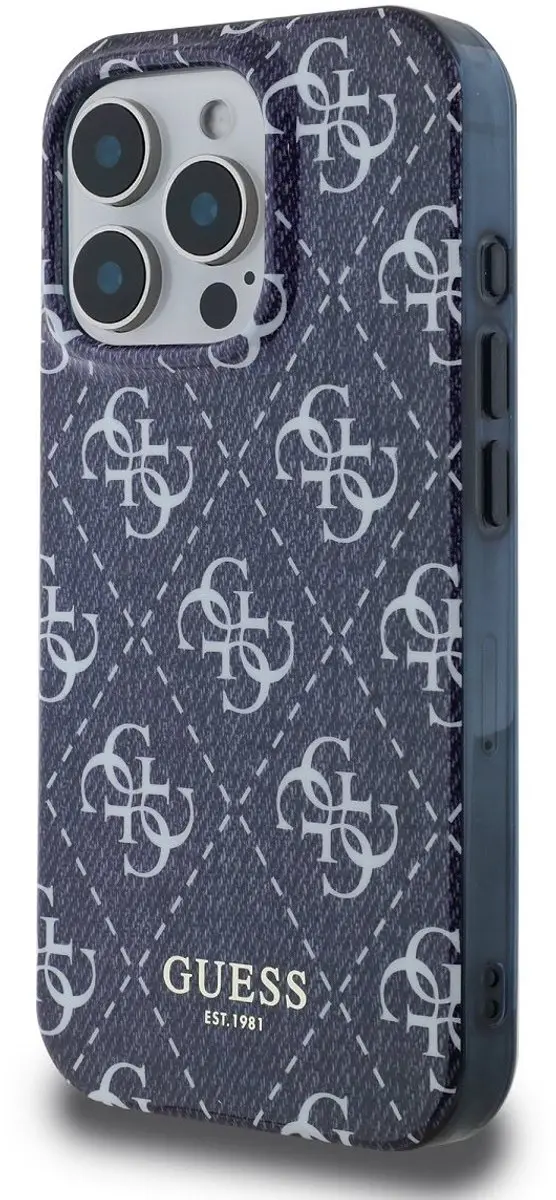 GUESS IML Denim Effect iPhone 16 Pro Hoesje - Blauw - 12380