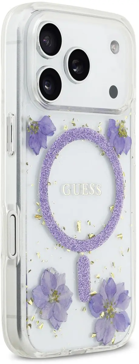 Guess Back Cover Hoesje iPhone 17 Pro - Paars - MagSafe