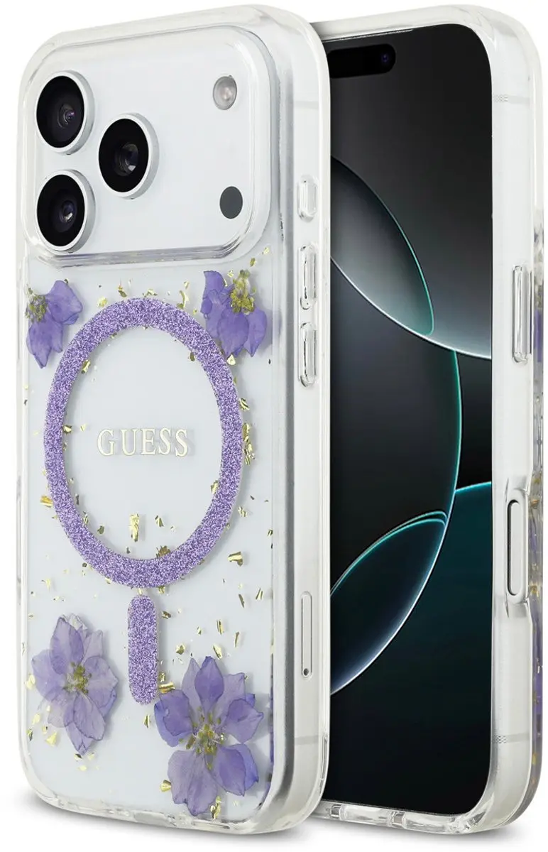Guess Back Cover Hoesje iPhone 17 Pro - Paars - MagSafe