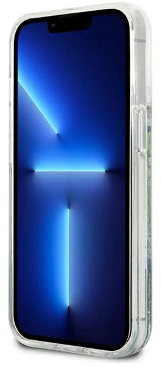 GUESS Flower Liquid Glitter Hoesje - Groen - iPhone 13 Pro Max
