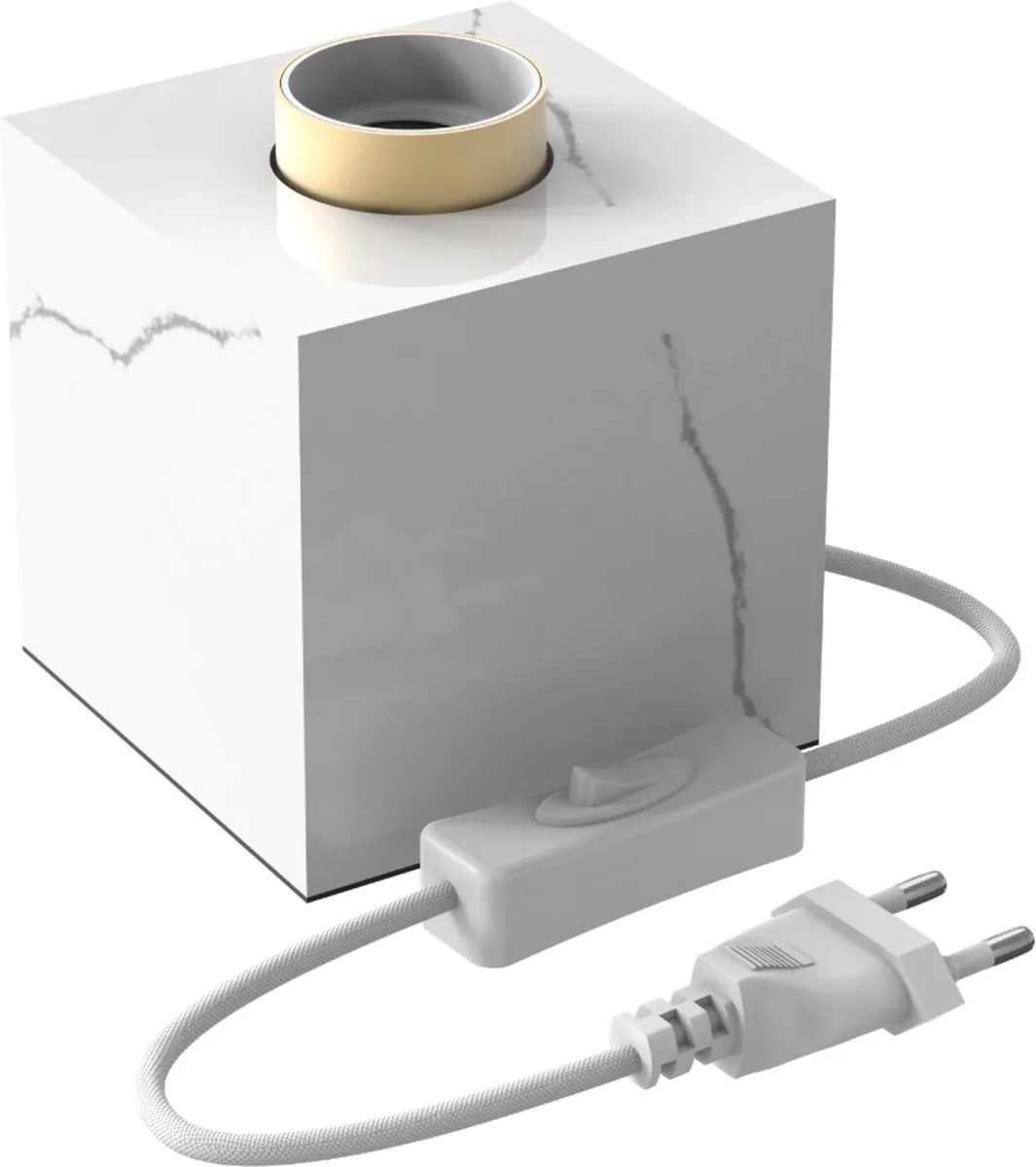 Calex Tafellamp Marmer Vierkant E27 - Wit