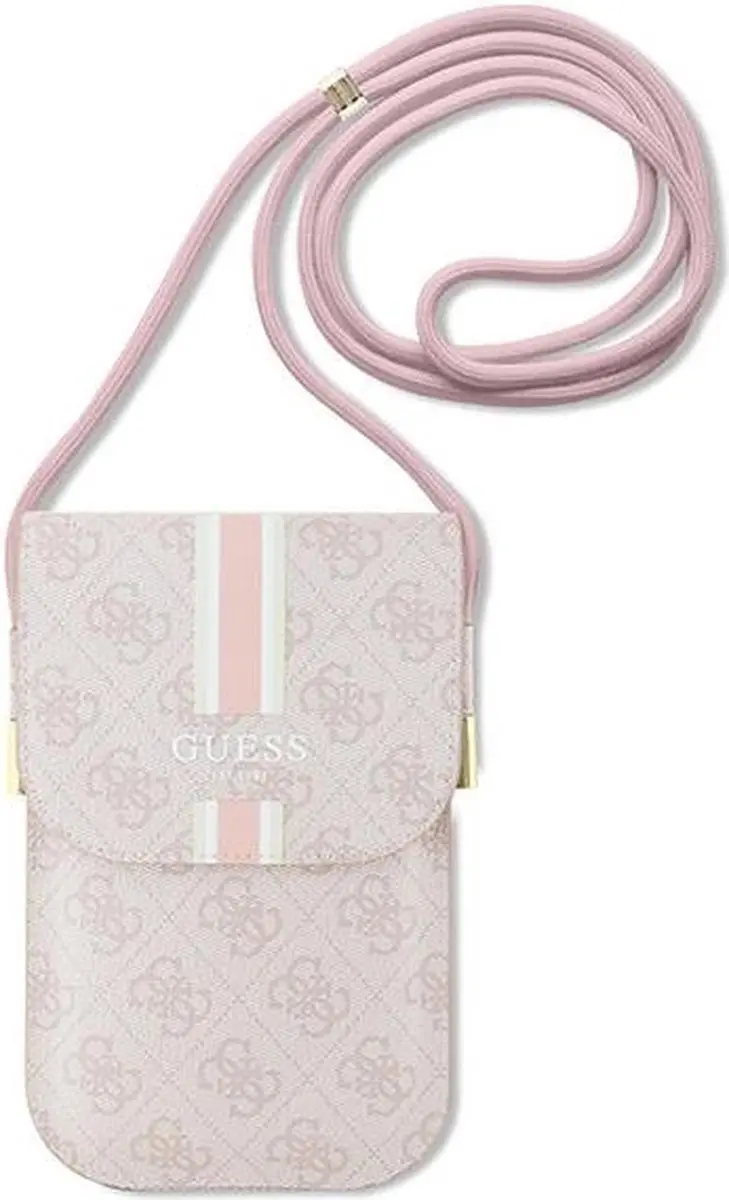 Guess 4G Printed Stripe Tas Roze - Scherm tot 7 Inch