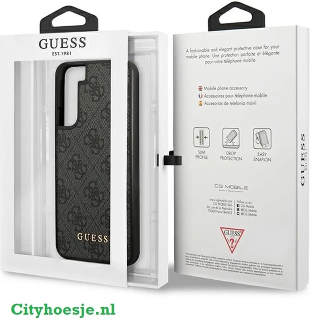 Guess Hard Case Metaal Zwart/Goud voor Samsung Galaxy S23 Plus