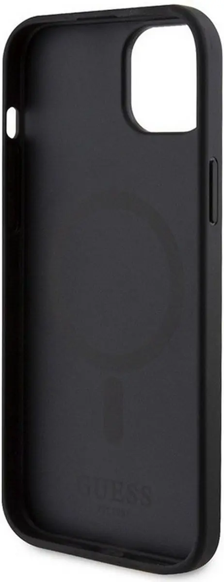 GUESS Saffiano Back Case - iPhone 15 - MagSafe - Zwart