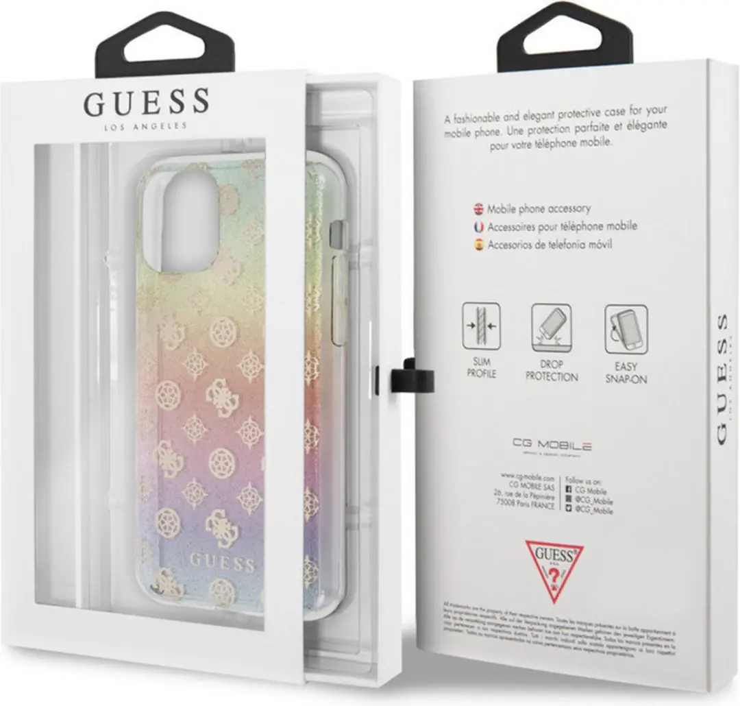 Guess 4G Peony Iridescent Glitter Back Cover iPhone 11 Pro - Meerkleurig - afbeelding 6 van 6