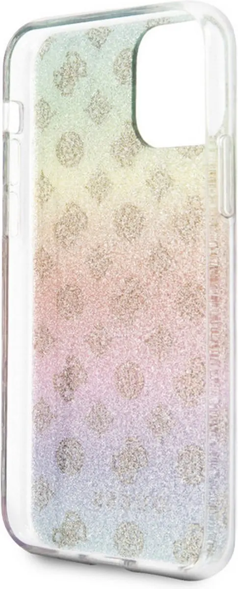 Guess 4G Peony Iridescent Glitter Back Cover iPhone 11 Pro - Meerkleurig