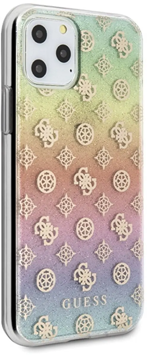 Guess 4G Peony Iridescent Glitter Back Cover iPhone 11 Pro - Meerkleurig