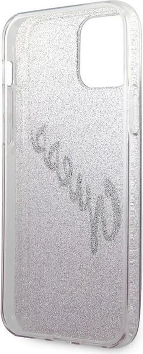 Guess Gradient Vintage Glitter Hoesje iPhone 12 Mini - Roze