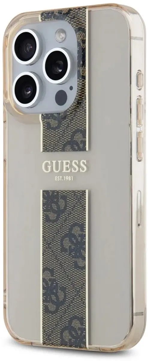Guess iPhone 15 Pro Max Backcover IML 4G Stripe - Bruin