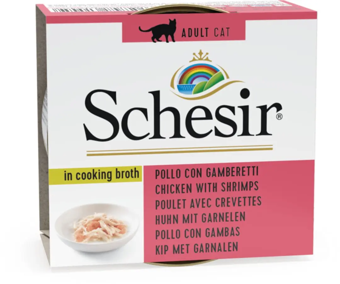 Schesir Kattenvoer Garnaal in Bouillon - 12x70g